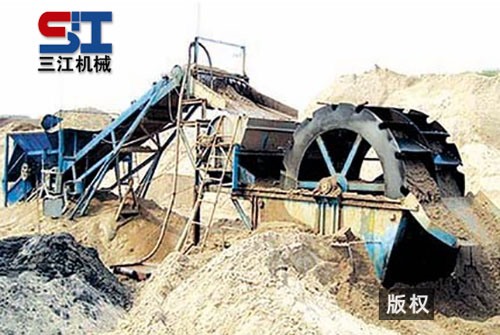 水輪洗沙機工作場(chǎng)景